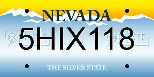 5HIX118 Nevada License Plate