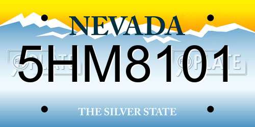 5HM8101 Nevada License Plate