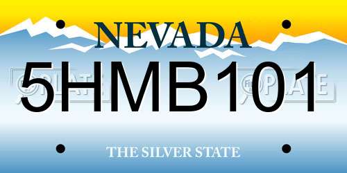 5HMB101 Nevada License Plate