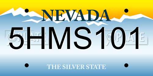 5HMS101 Nevada License Plate