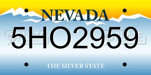 5HO2959 Nevada License Plate