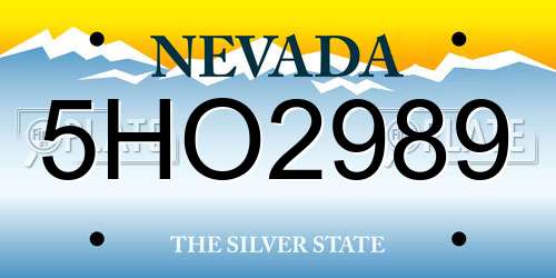 5HO2989 Nevada License Plate