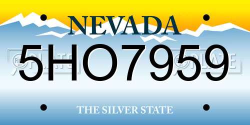 5HO7959 Nevada License Plate
