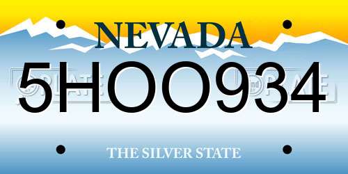 5HOO934 Nevada License Plate