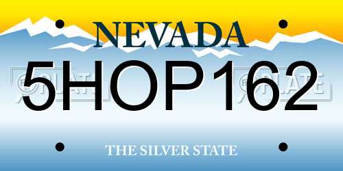 5HOP162 Nevada License Plate