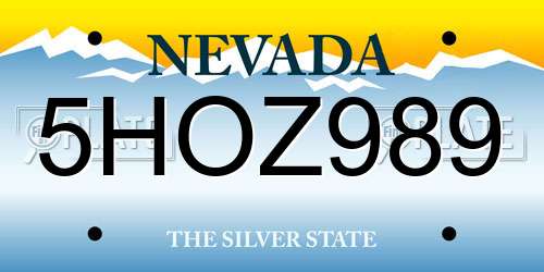 5HOZ989 Nevada License Plate