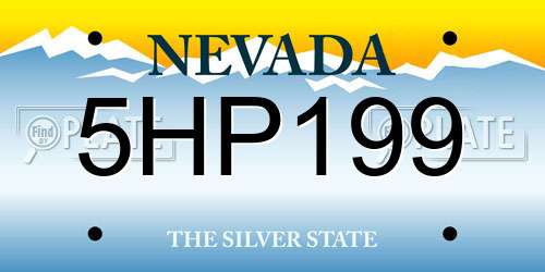 5HP199 Nevada License Plate