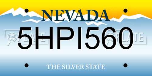 5HPI560 Nevada License Plate