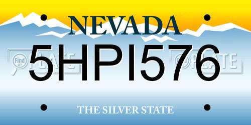 5HPI576 Nevada License Plate