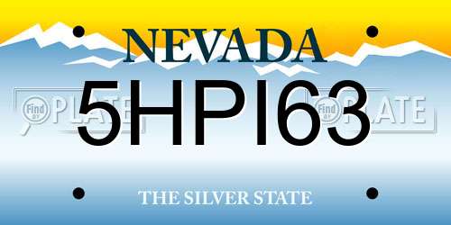 5HPI63 Nevada License Plate