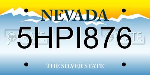 5HPI876 Nevada License Plate