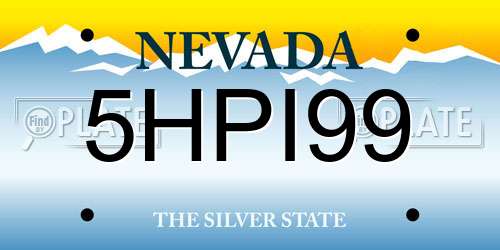 5HPI99 Nevada License Plate