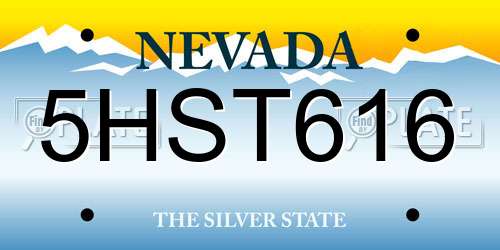 5HST616 Nevada License Plate