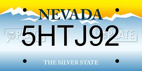 5HTJ92 Nevada License Plate