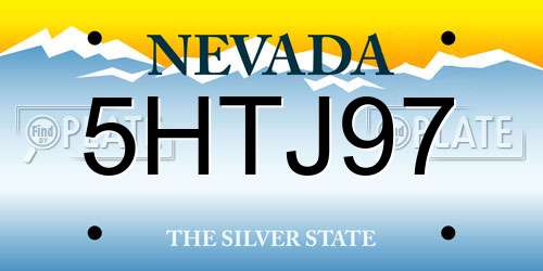 5HTJ97 Nevada License Plate