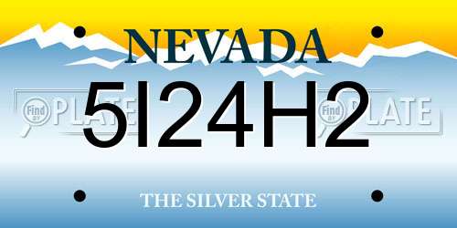 5I24H2 Nevada License Plate