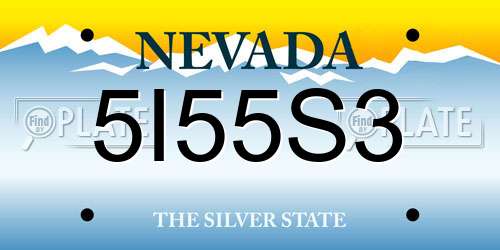 5I55S3 Nevada License Plate