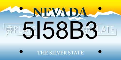 5I58B3 Nevada License Plate