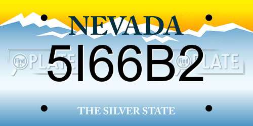 5I66B2 Nevada License Plate