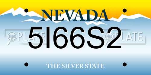 5I66S2 Nevada License Plate