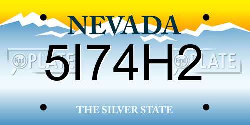5I74H2 Nevada License Plate