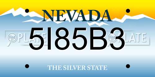 5I85B3 Nevada License Plate
