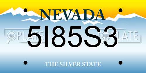 5I85S3 Nevada License Plate