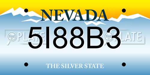 5I88B3 Nevada License Plate
