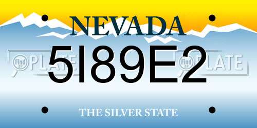5I89E2 Nevada License Plate