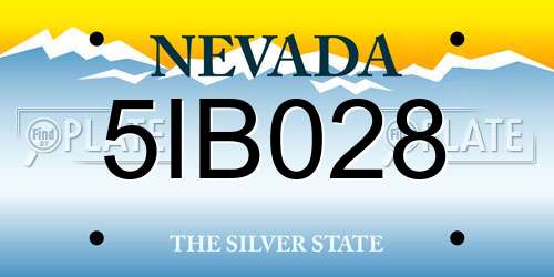 5IB028 Nevada License Plate