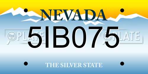 5IB075 Nevada License Plate