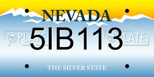 5IB113 Nevada License Plate
