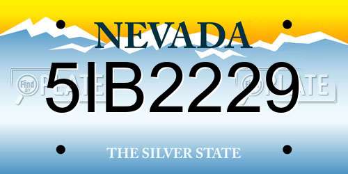 5IB2229 Nevada License Plate