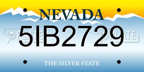 5IB2729 Nevada License Plate
