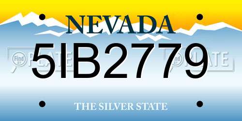 5IB2779 Nevada License Plate