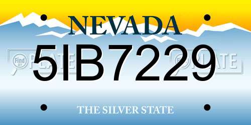 5IB7229 Nevada License Plate
