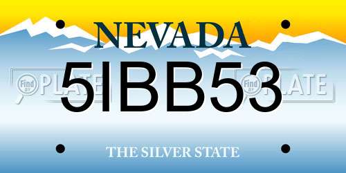 5IBB53 Nevada License Plate