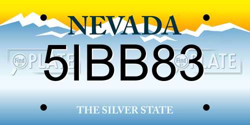5IBB83 Nevada License Plate