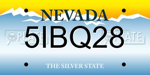 5IBQ28 Nevada License Plate