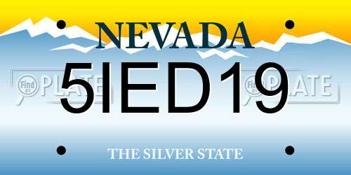 5IED19 Nevada License Plate