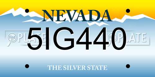5IG440 Nevada License Plate
