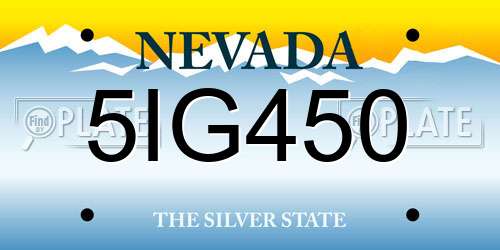 5IG450 Nevada License Plate
