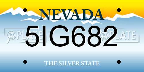 5IG682 Nevada License Plate