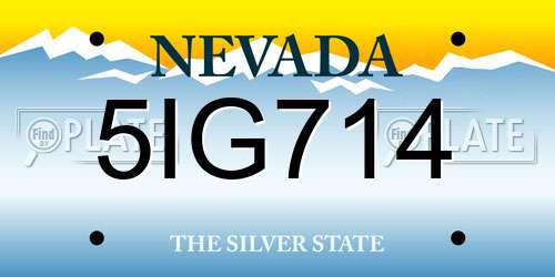 5IG714 Nevada License Plate