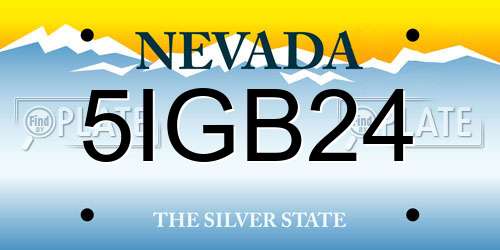 5IGB24 Nevada License Plate