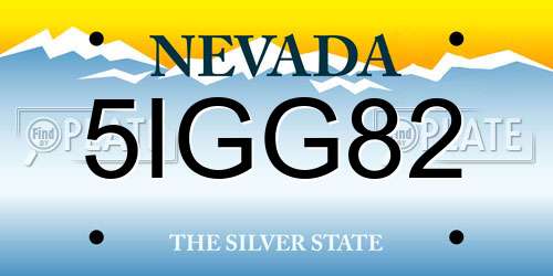 5IGG82 Nevada License Plate