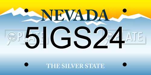 5IGS24 Nevada License Plate