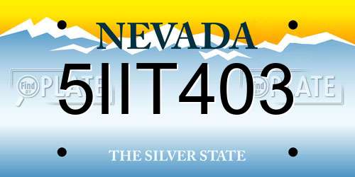 5IIT403 Nevada License Plate