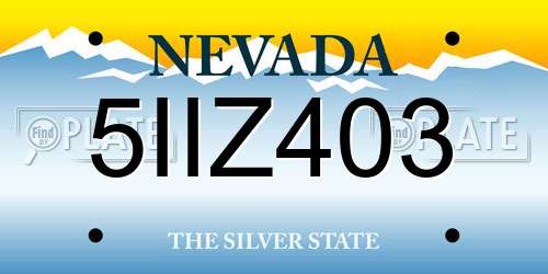 5IIZ403 Nevada License Plate