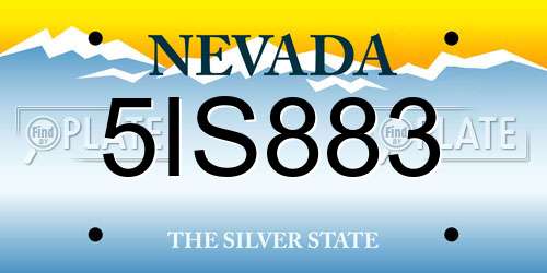 5IS883 Nevada License Plate